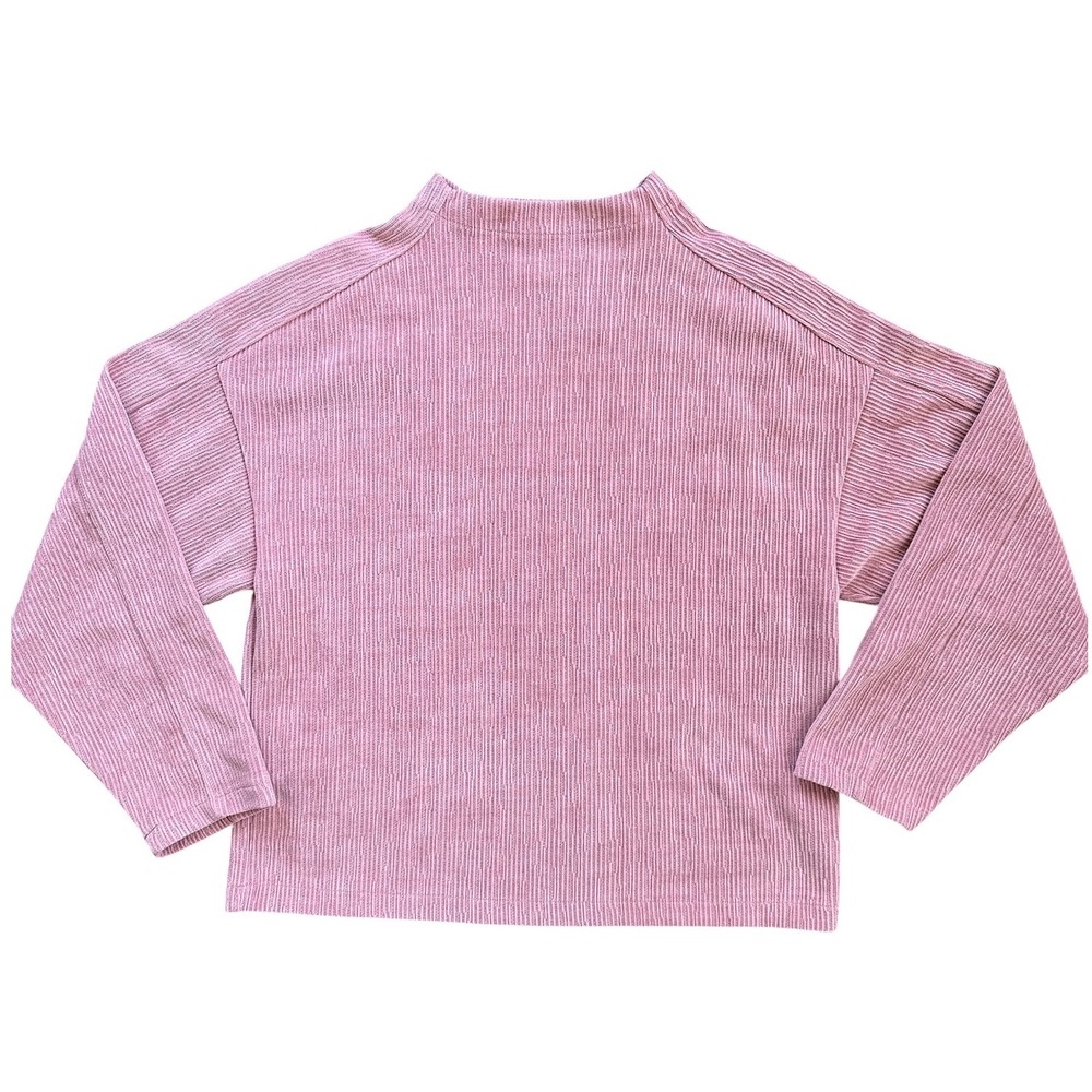 Madewell Ribbed Mock Neck Top‎ Womens Small Pink Excellent Drop Shoulder N0517